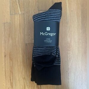 McGregor Striped Black and Gray Dress Socks - 6 pairs